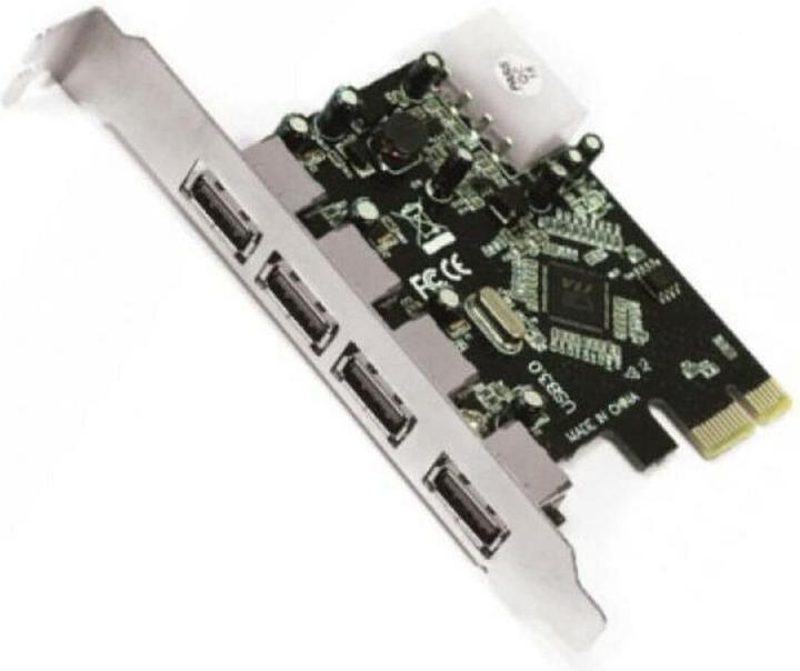 Productafbeelding Approx APPPCIE4P - PCIe - USB 3.2 Gen 1 (3.1 Gen 1) - Volledige hoogte - Zwart - Zilver - 5