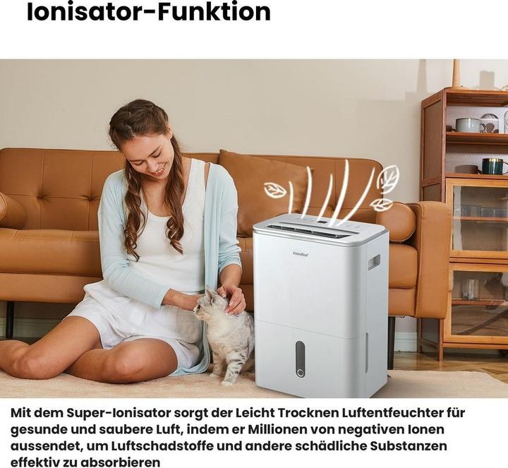 Produktbild Comfee Luftentfeuchter mit App-Steuerung, 4 Modi, Ionisator und Wäschetrockner-Funktion (52 m², 20 l/24h)