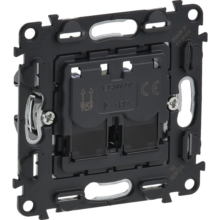 Legrand Eins. Datend. 2Xrj45 Kat6 753043 Utp 753043, Taster + Schalter, Schwarz