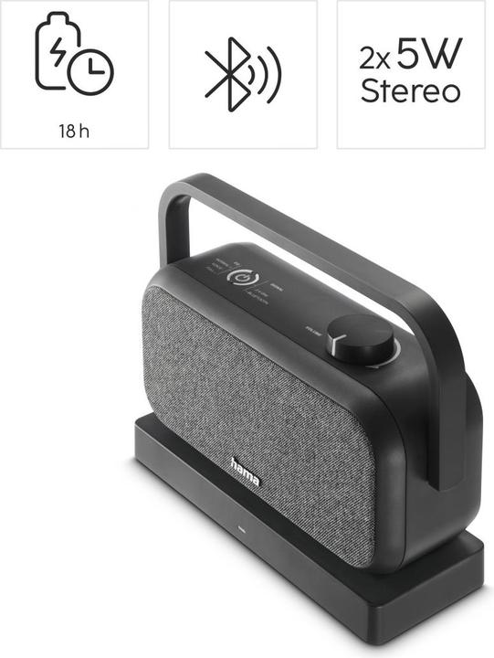 Actual product image Hama Lautsprecher für Fernseher, 2,4-GHz-Station + Bluetooth®, tragbar, stereo (18 h, USB power delivery, Electrical connection)