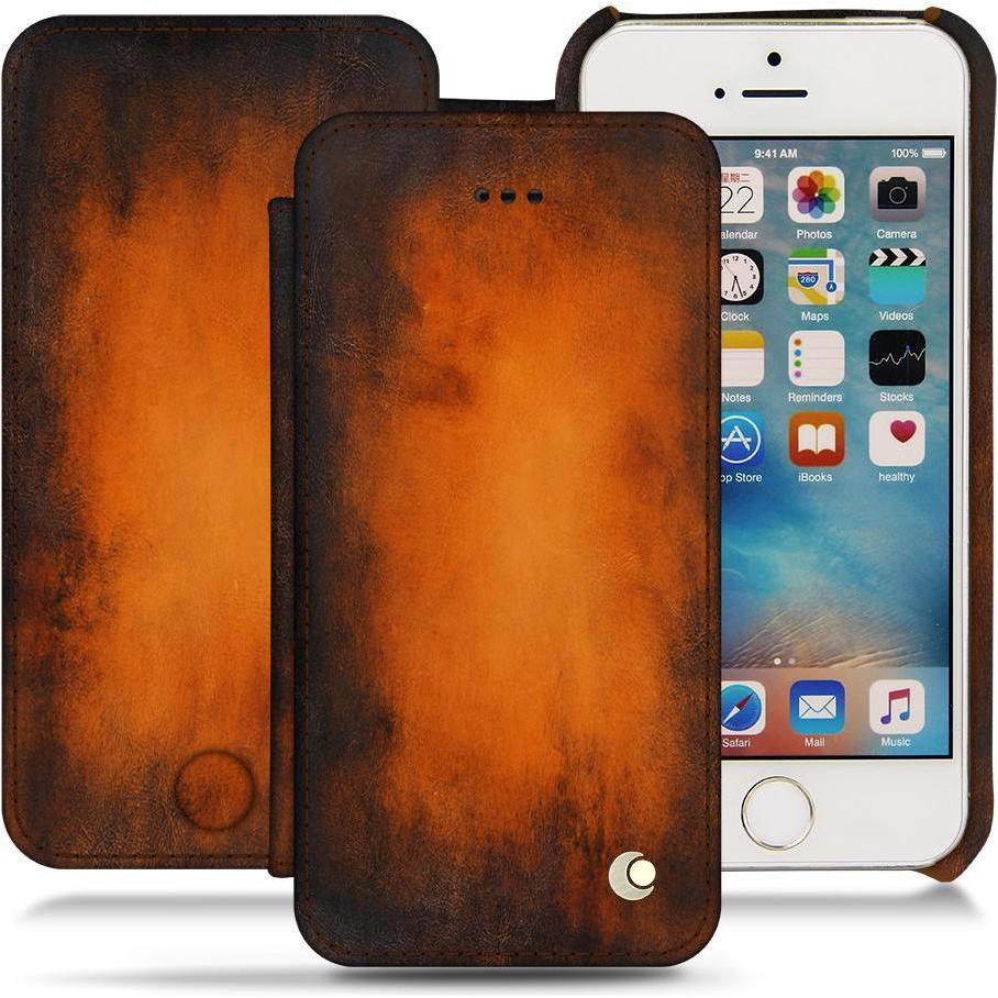 Thumbnail - Noreve Lederschutzhülle horizontal (Apple iPhone SE), Smartphone Hülle, Violett