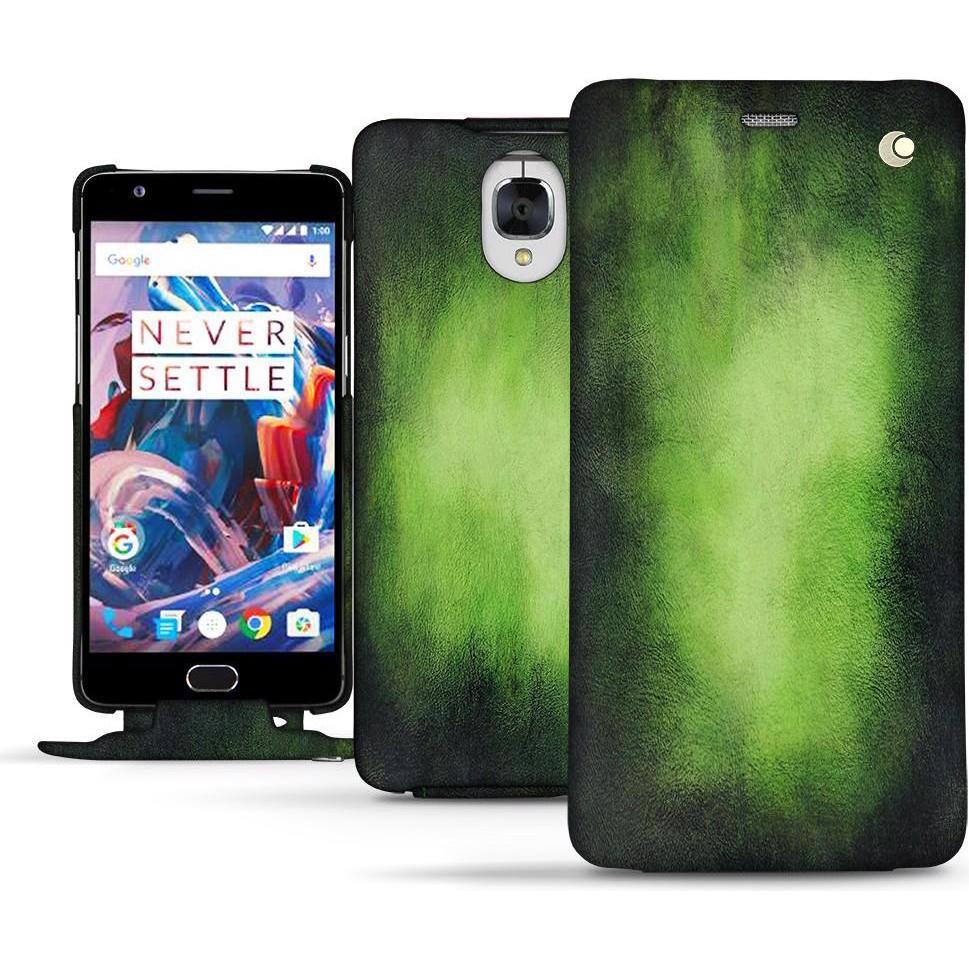 Thumbnail - Noreve Lederschutzhülle vertikal (OnePlus 3), Smartphone Hülle, Grün