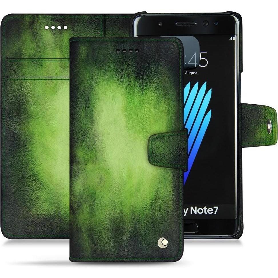 Thumbnail - Noreve Lederschutzhülle Wallet (Samsung Galaxy Note 7), Smartphone Hülle, Grün