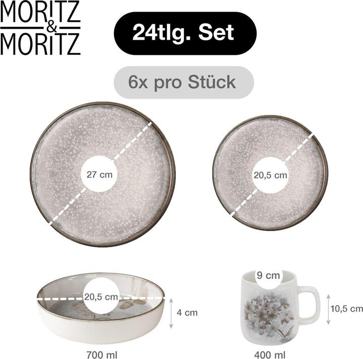Actual product image Moritz & Moritz BLOSSOM crockery set 24 pcs (24 pcs.)