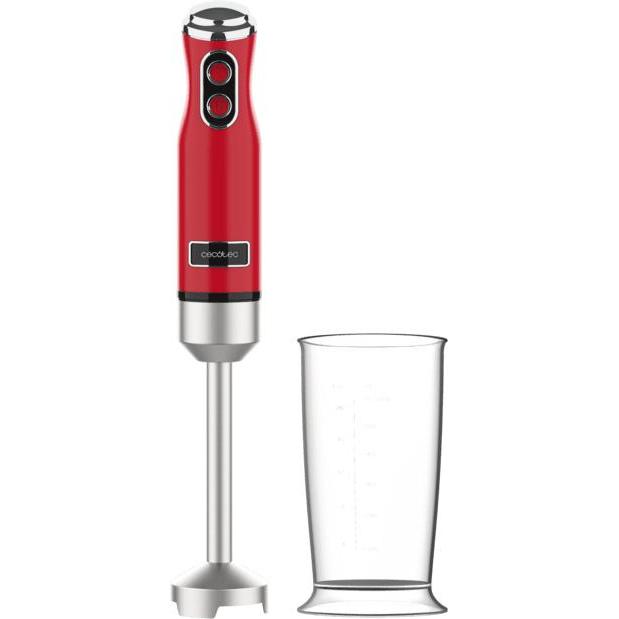 Cecotec Blender Blender ręczny Power RetroRed 1200MAX, Frullatore a immersione, Rosso