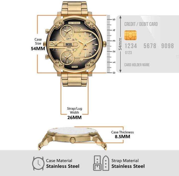 Productafbeelding Diesel Herrenuhr Mr. Daddy (Analoog horloge, 54 mm)