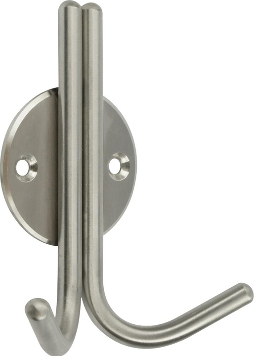Siro Mantelhaken Kabah mit Platte ø 46 mm, H 101 mm, T 39 mm, Edelstahl gebürstet