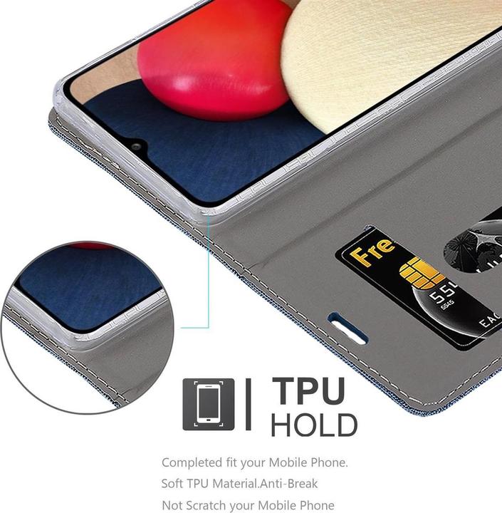 Produktbild Cadorabo Book Jeans Optik Cover (Samsung Galaxy A02s)