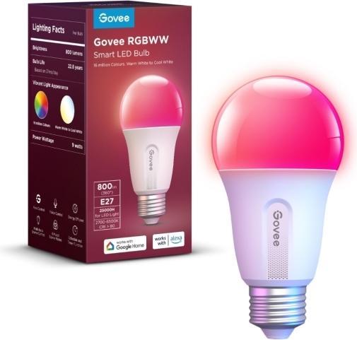 Image du produit Govee Ampoule Smart Light (E27, 9 W, 800 lm, 1 x, F)