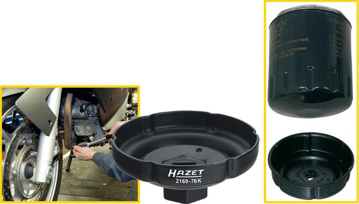 Produktbild HAZET Ölfilter-Schlüssel 2169-76K ∙ Vierkant12,5 mm (1/2 Zoll) ∙ Rillenprofil ∙ 85 mm