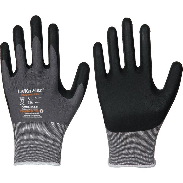 Leipold, Schutzhandschuhe, Handschuhe LeiKaFlex 1466 Grösse 10 grau EN420+EN388 PSA-Kategorie II (10)