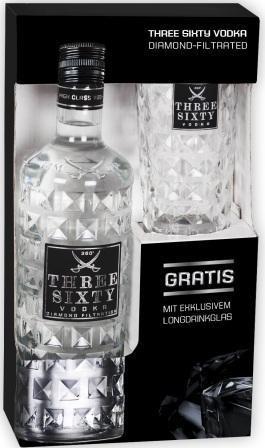 Produktbild Three Sixty Geschenkset mit einem Glas (1 x 70 cl)