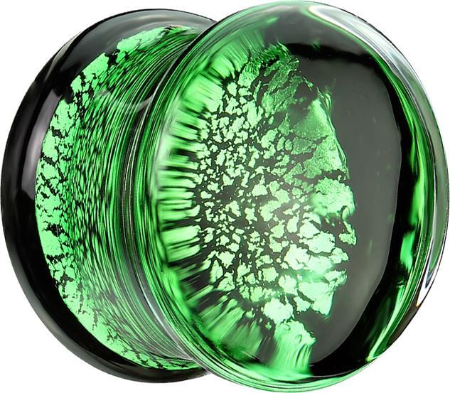 Image du produit Star Piercing Flared Plug gesplittert grün (sans laiton, Verre)
