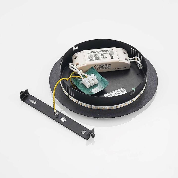 Produktbild Lindby Peetu LED-Wandleuchte, Schiefer, rund (1000 lm)