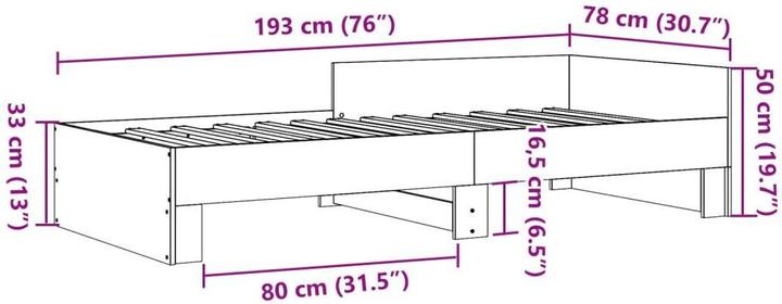 Actual product image vidaXL Bedstead (75 x 190 cm)