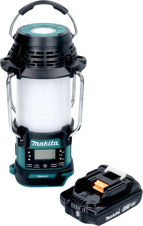 Productafbeelding Makita DMR 056 A1 Batterijradio 18 V FM DAB+ met lantaarn 360° zaklamp IP65 + 1x oplaadbare batterij 2.0 (AM, DAB+, FM, Bluetooth)