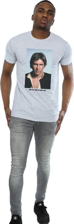 Actual product image Star Wars Mens Han Solo May The Force T-Shirt (L)