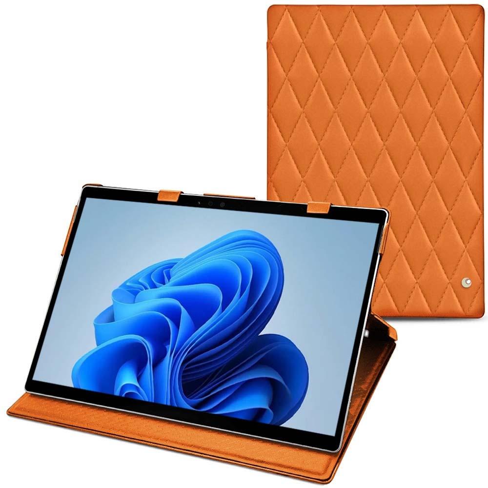 Noreve Lederschutzhülle vertikal (Microsoft Surface Pro 8), Tablet Hülle, Orange