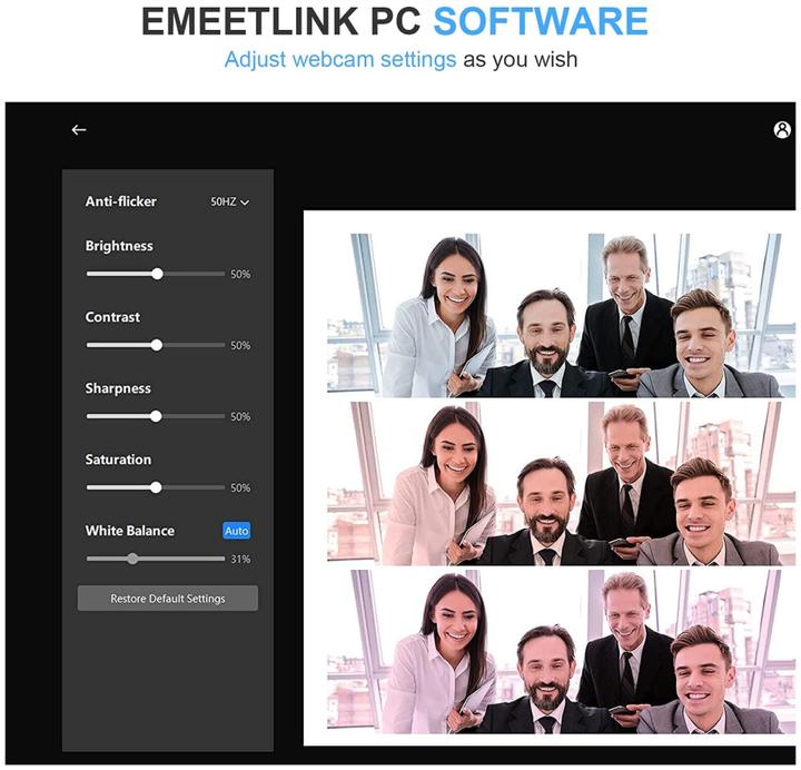 Produktbild EMeet C960 Webcam Full HD 1080P με Κάλυμμα και Διπλά Μικρόφωνα για Βιντεοκλήσεις