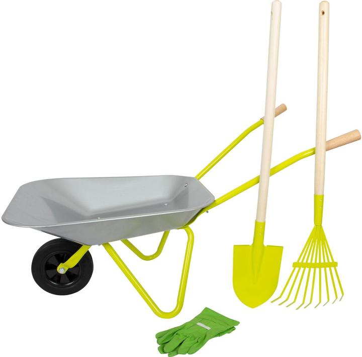 Actual product image small foot Wheelbarrow with garden tools