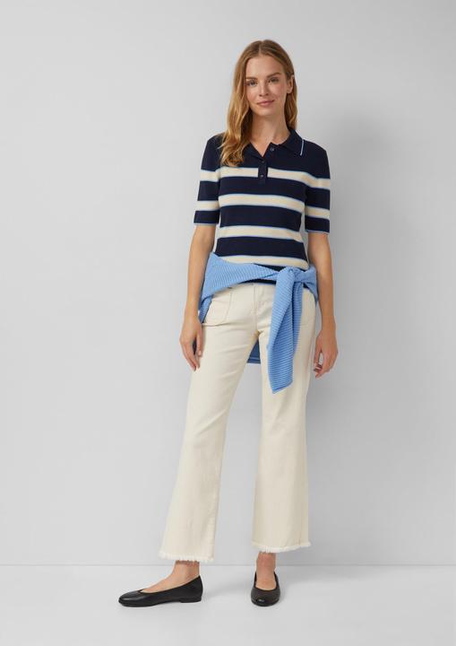 Produktbild s.Oliver Strickpullover Verkürztes Strick-Polo im Slim Fit (48)