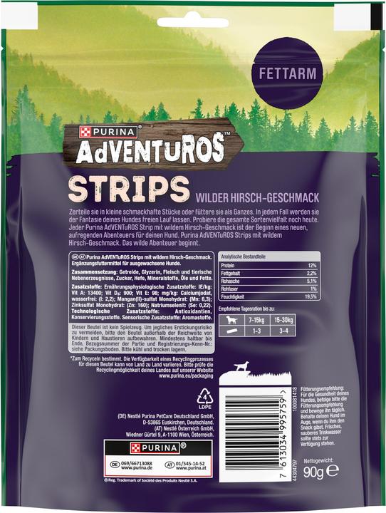Image du produit Adventuros Strips mit wildem HirschGeschmack (Adulte, 6 pcs, 450 g)