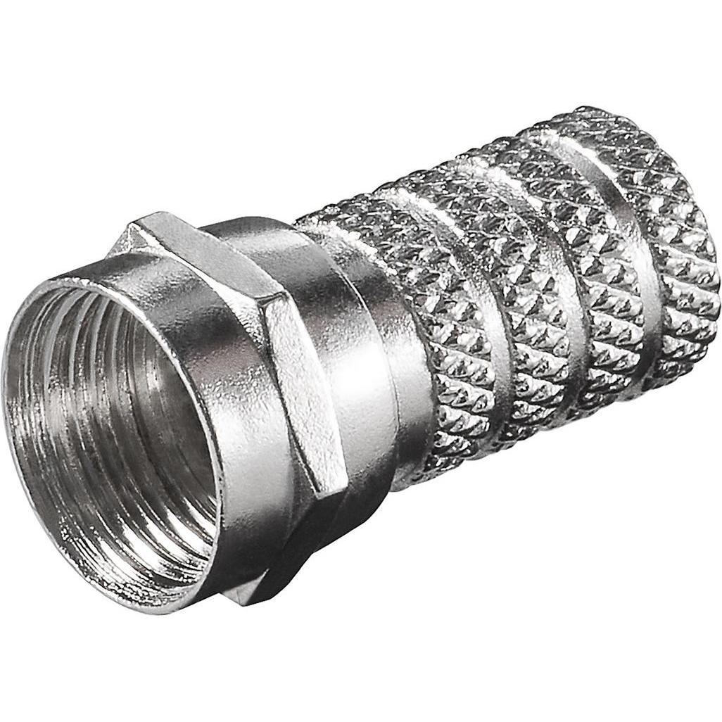 Goobay Aufdreh-F-Stecker (Stecker und Verbinder), SAT Zubehör, Silber