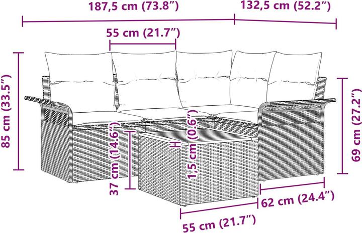 Produktbild vidaXL Gartensofa-set