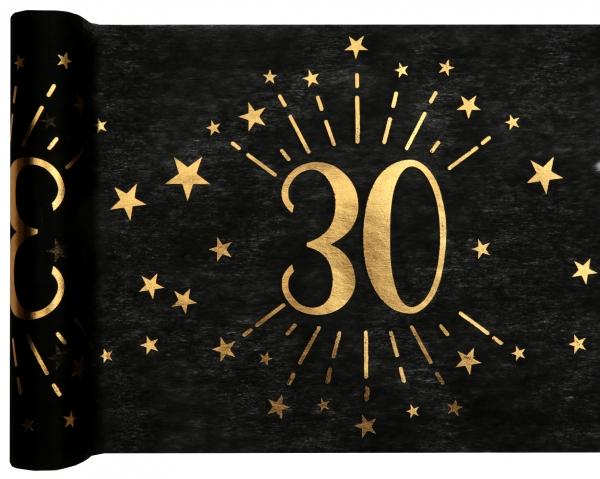 Santex Tischläufer 30 Jahre Schwarz und Gold (500 x 30 cm)
