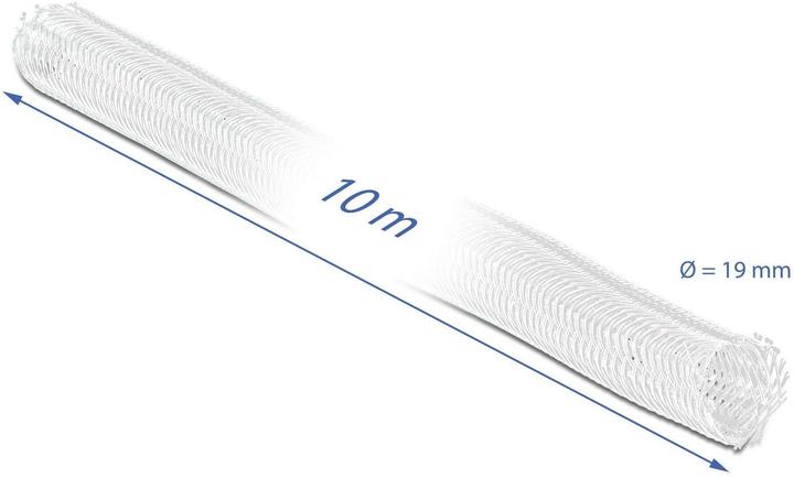 Actual product image Delock Braided hose with Velcro 10 m x 19 mm white (Cable conduit, 1000 cm)