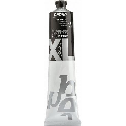 Pebeo, Künstlerfarbe + Bastelfarbe, XL Feine Ölfarben (Paynegrau, 200 ml)