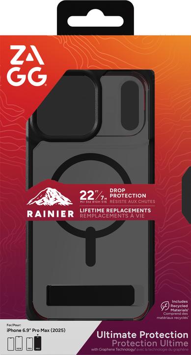 Produktbild Zagg Case für Apple iPhone 17 Pro Max Rainier Snap mit Kickstand smoke black (Apple iPhone 17 Pro Max)