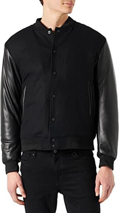 Sisley Men's Wool Blend Jacket with PVC Coating (S)
