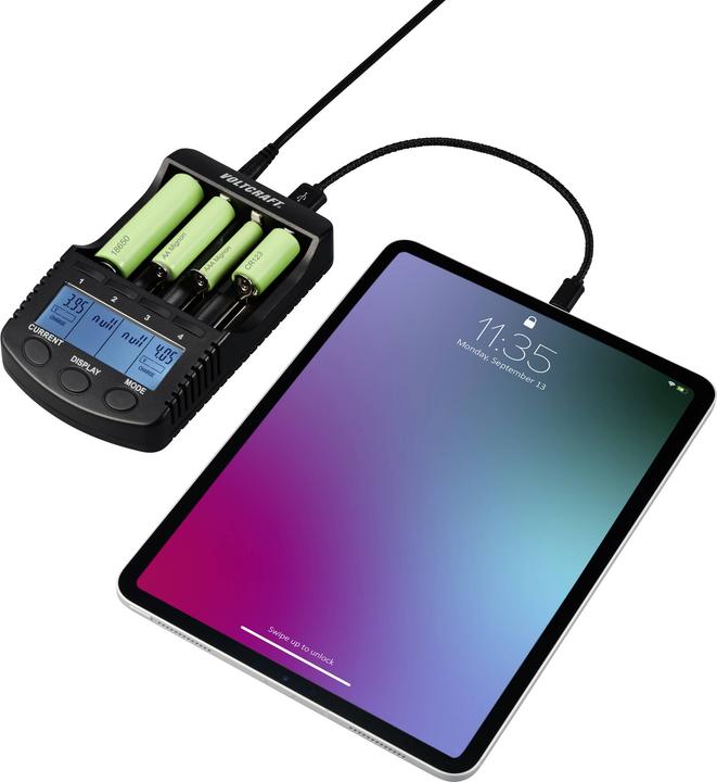 Produktbild Voltcraft Rundzellen-Ladegerät CC-2 (1 Stk., 18650, AA, AAA, CR123A, Ladegerät inkl. Akku)