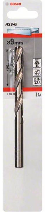 Immagine prodotto Bosch Professional Zubehör Trapano per metallo HSS-G, DIN 338, 9 x 81 x 125 mm, confezione da 1 pezzo (9 mm)