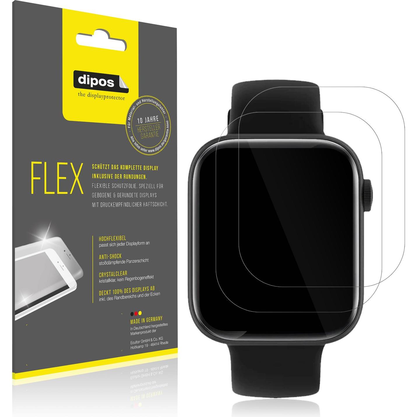 Dipos Displayschutzfolie Full-Cover 3D, Smartwatch Schutzfolie, Transparent