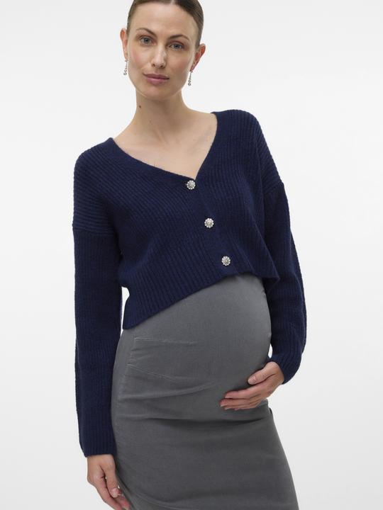 Image du produit Mamalicious Normal geschnitten V-Ausschnitt Tief angesetzte Schulter Strickjacke Strickjacke (XL)