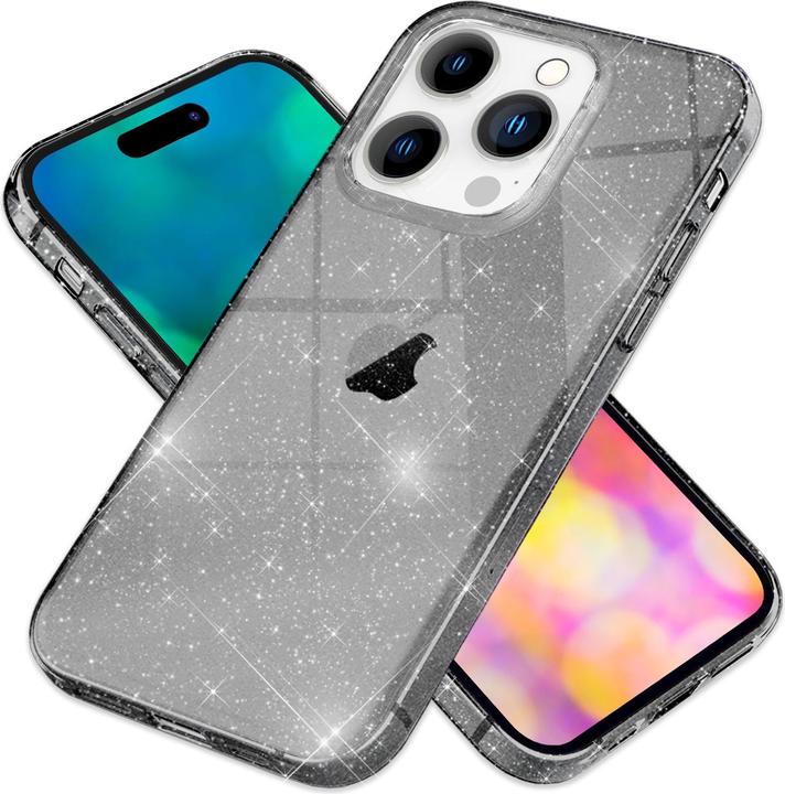 Actual product image Nalia Clear glitter silicone cover (Apple iPhone 14 Pro Max)