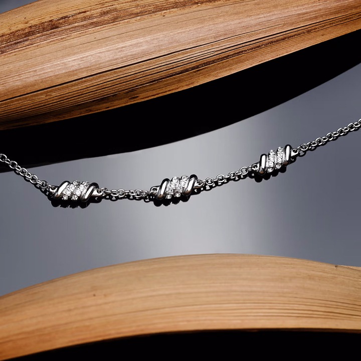 Image du produit Morellato Bracelet de charme en acier avec cristaux Torchon SAWZ06 (19 cm, Acier inoxydable)