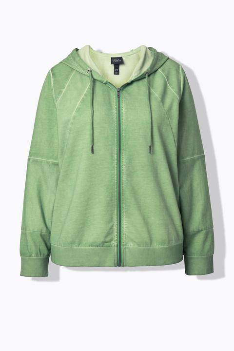 Produktbild Ulla Popken Sweatjacke, cold dyed, Kapuze, Langarm (42, 44)