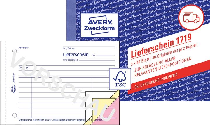 Avery Lieferscheine speziell für Österreich (120 x)
