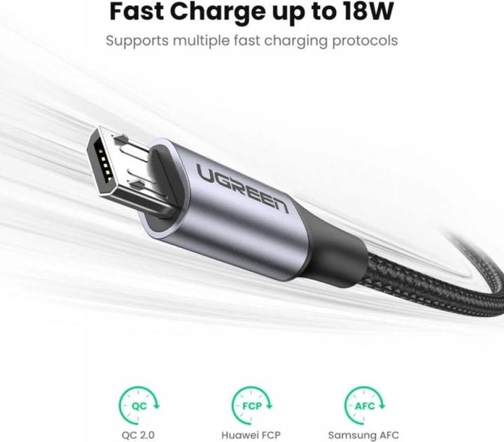 Produktbild Ugreen MicroUSB Nylon stabil (0.25 m, USB 2.0)