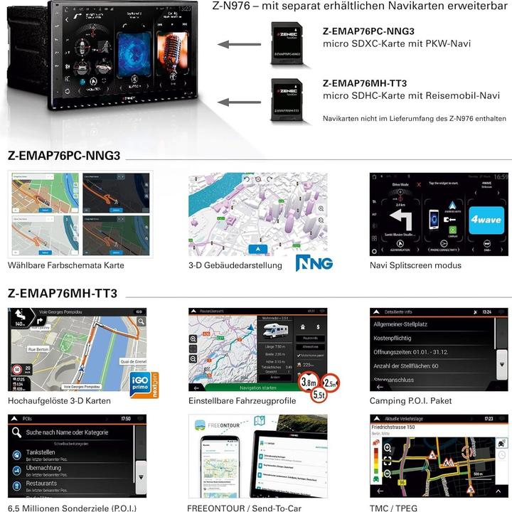 Produktbild Zenec Z-N976 - Autoradio - 2DIN autoradio - 9 inch touchscreen - Draadloos wireless Apple Carplay en Andro (Android Auto, Apple Carplay)