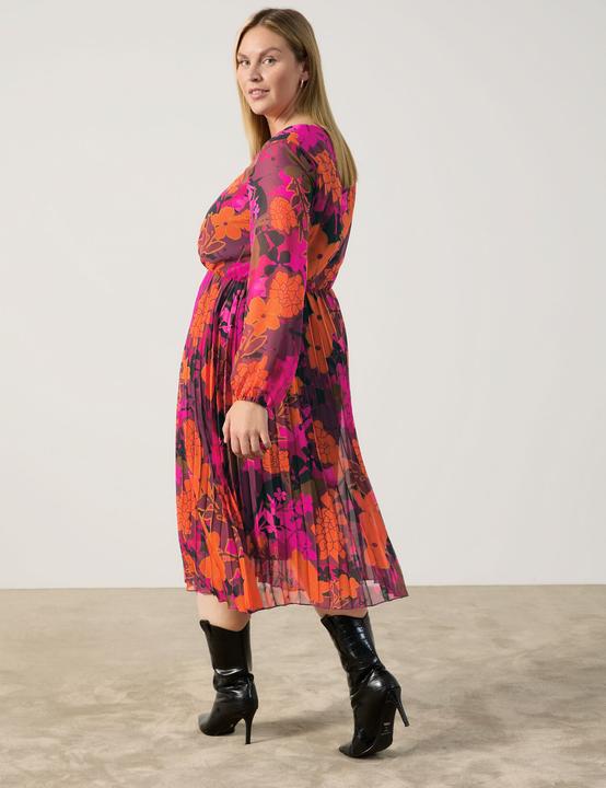 Produktbild Samoon Chiffonkleid mit plissiertem Rockteil Kleid Langarm kurz - 63740 (46)