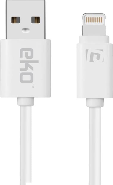 Actual product image EKO Lightning to USB-A cable 2.4A charging and synchronising 1m (1 m, USB 2.0)