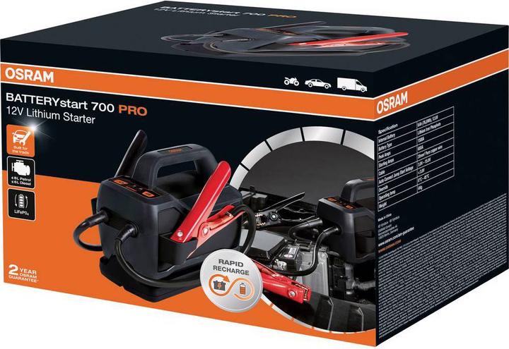 Actual product image Osram Quick start system lithium jump starter BATTERYstart PRO 700 (1500 A, 24000000 mAh)