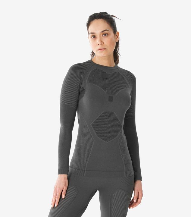 Actual product image Wedze Skiunterwäsche Funktionsshirt Damen warm atmungsaktiv - BL 900 Tech grau (S)