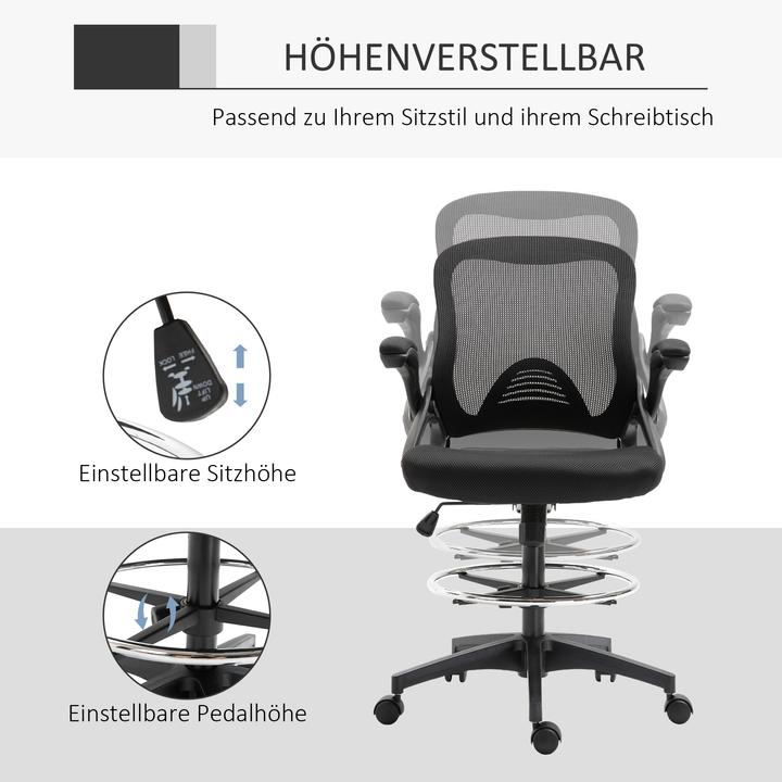 Produktbild Vinsetto Zeichenstuhl mit Rollen