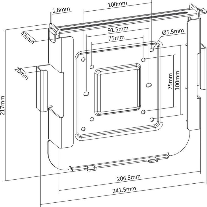 Produktbild Maclean Mac Mini deskop wall mount MC-473