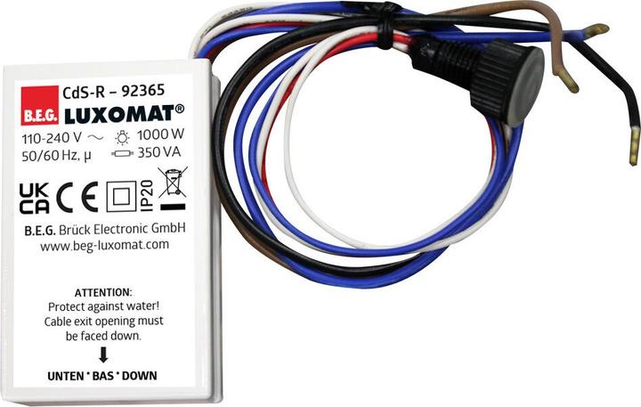 Actual product image BEG Luxomat twilight switch 92365 CdS-R 230V installation